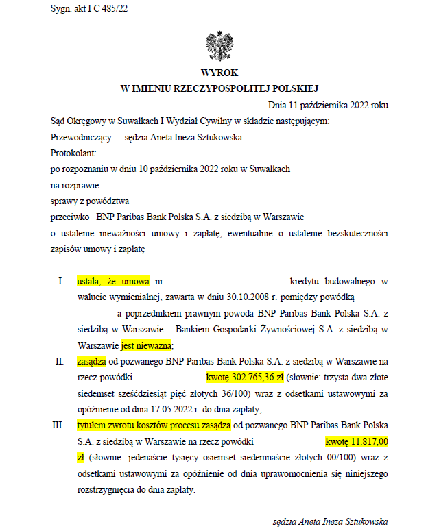 Wygrana Przeciwko Bnp Paribas Bank Polski Instytut Odszkodowa