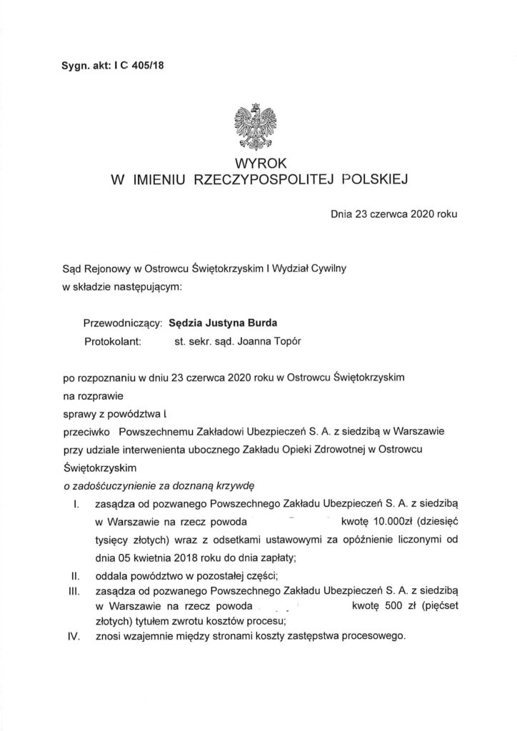 Treść wyroku czerwiec 2020